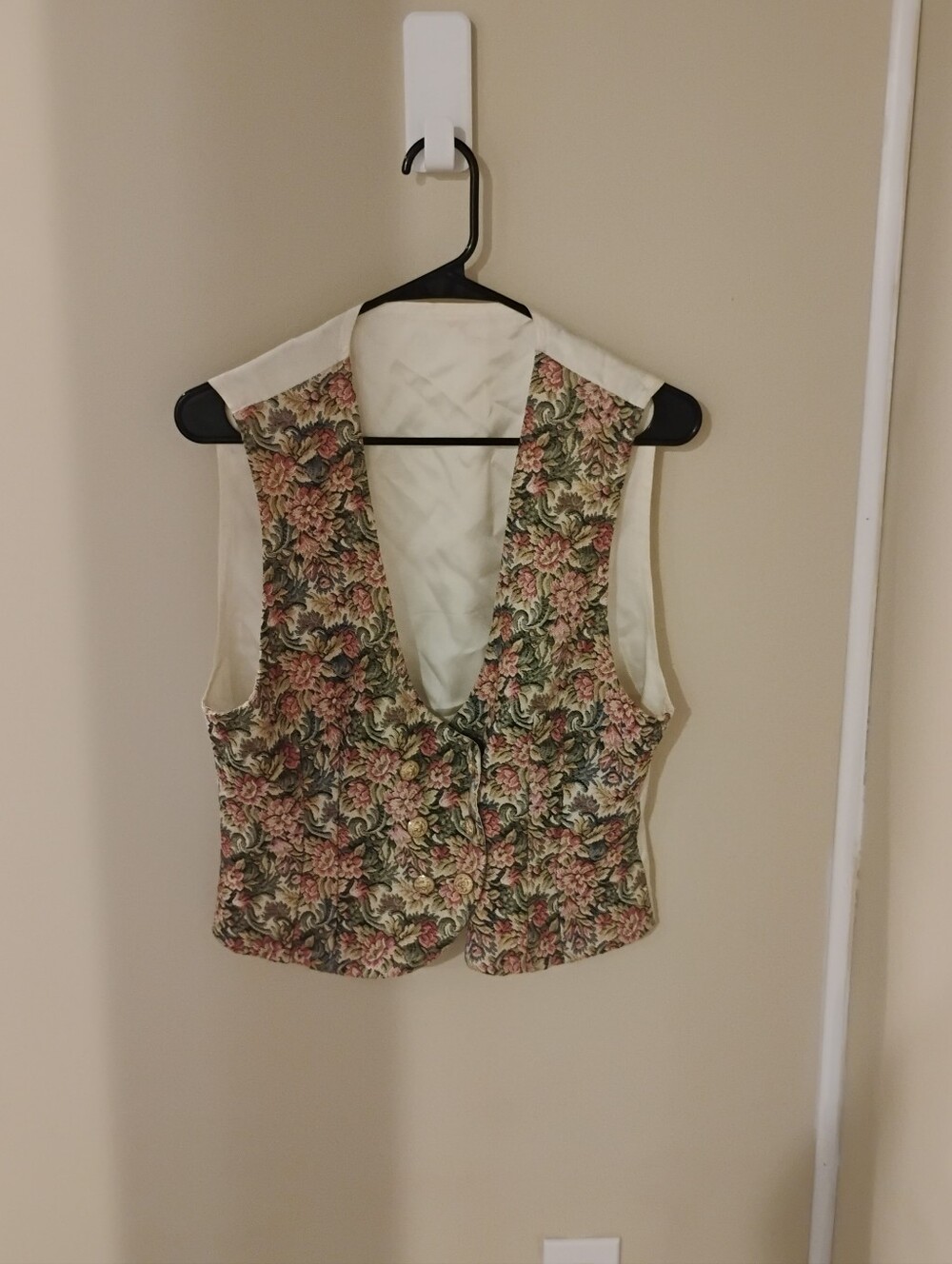 Vintage 1980s 1990s Floral Patterned Cottagecore Buttoned Vest